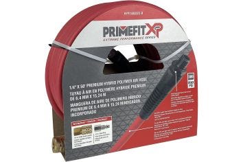 Primefit 1/4" x 100 Ft Premium Hybrid Air Hose with Fittings and Repairable Ends